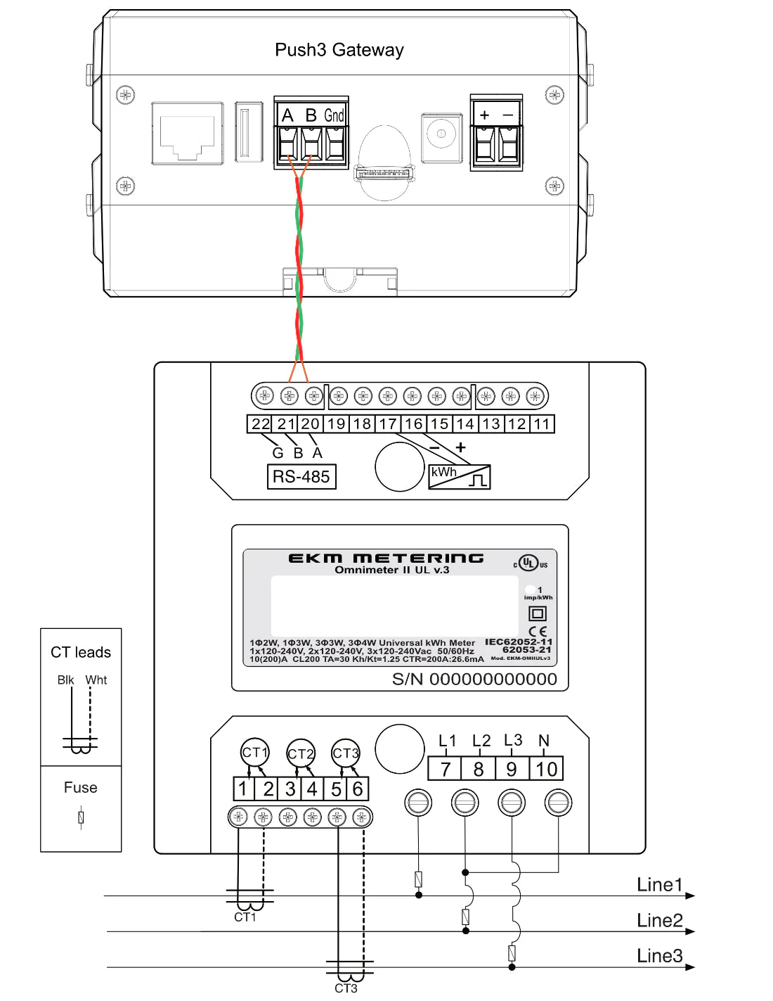 EKM-Omnimeter II UL v.3 – Universal Smart Meter, Single Phase or 3-Phase, 120 to 240V, 50/60Hz, up to 5000 Amps - Image 8